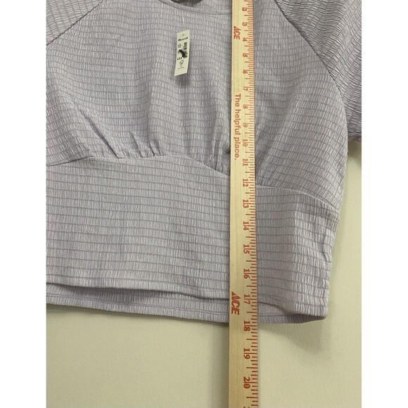 Madewell Women's Size L Shirred Crewneck Crop Top Dusty Lavender - NWOT - Picture 11 of 11